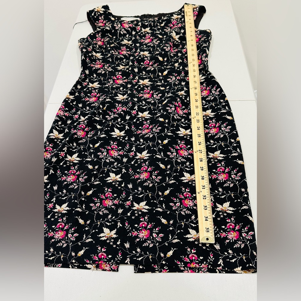 Maggy London Black Floral Sheath Dress with Pink and Cream Accents - Picture 9 of 10